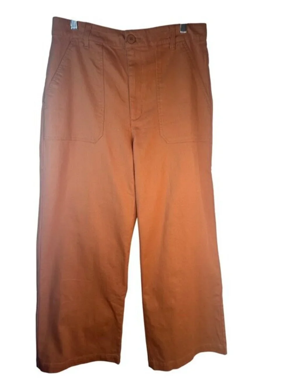 New Princess Highway Size 12 Rust Wide-Leg High Rise Pants Cotton Blend